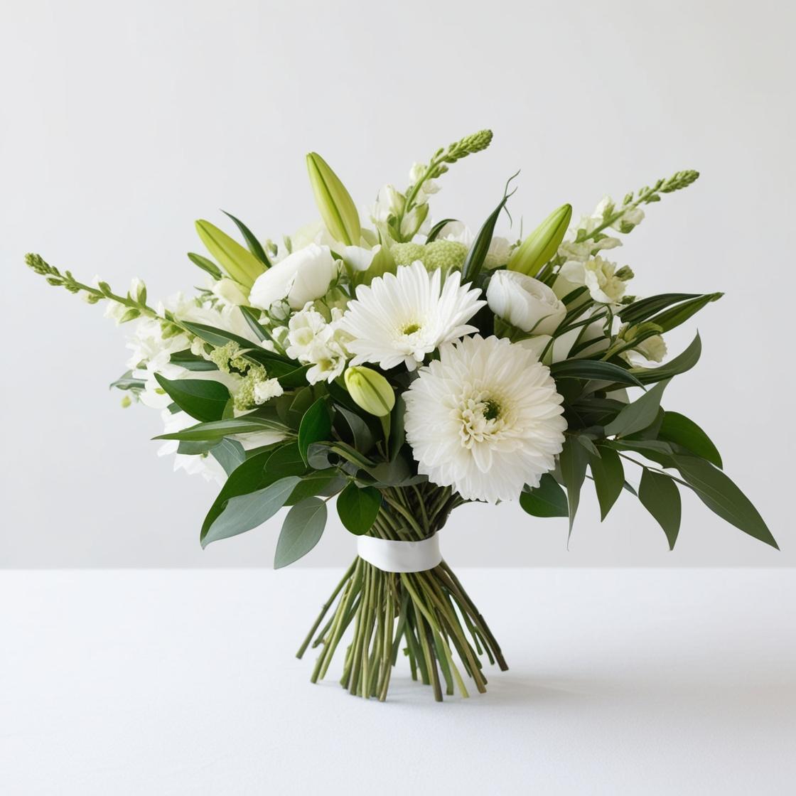 White Handtied Bouquet